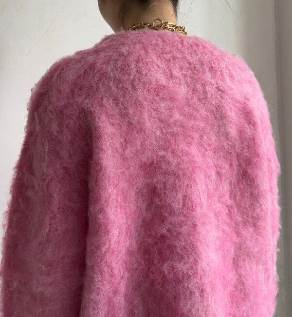  「ブラッシュ加工シルバーボタンカーディガン」|カーディガン|