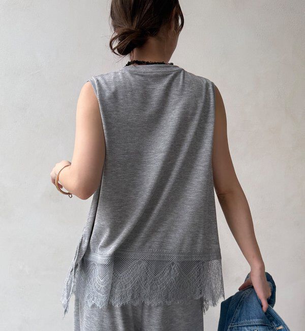  「【セットアップ可能】裾レースタンク」|Tシャツ・カットソー|