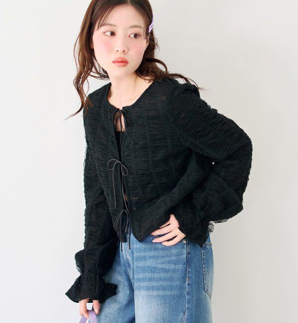  「チュールリボンブラウス」|シャツ・ブラウス|