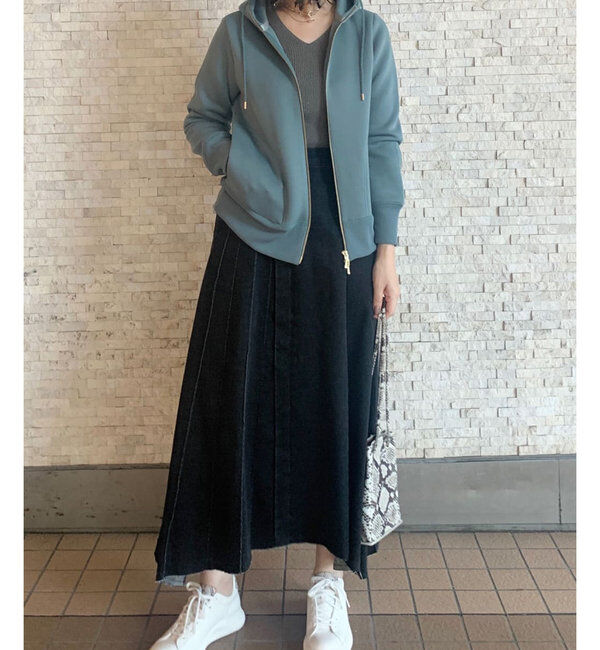  「【WEB限定/キレイめ上品】スポンジダンボールZIPパーカーカットソー」|パーカー|