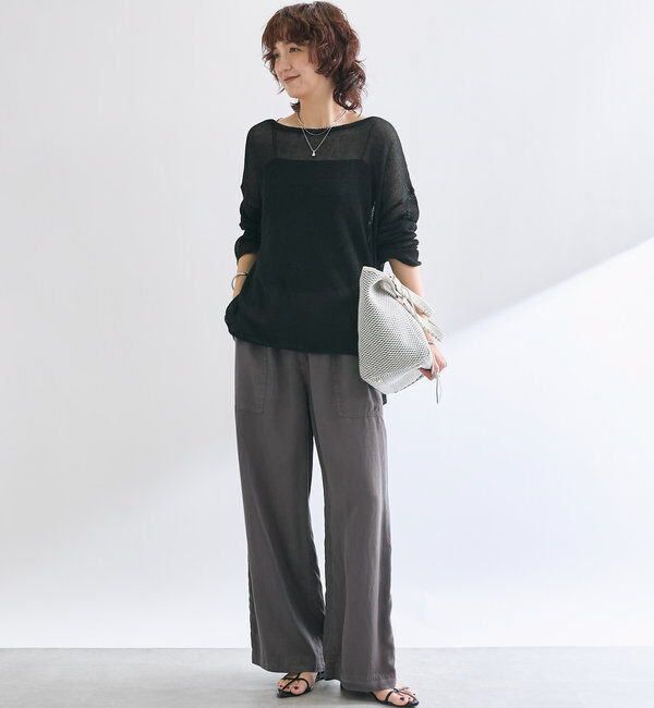  「【セットアップ可能】ガーメントダイワイドパンツ」|チノ|