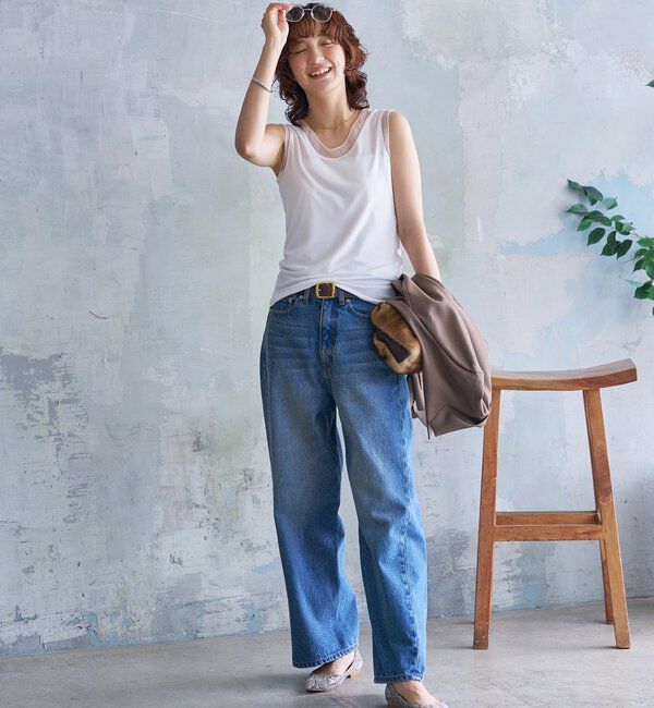  「【抜け感】チュールコンビタンク」|キャミソール|