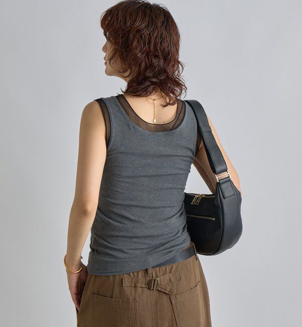  「【抜け感】チュールコンビタンク」|キャミソール|