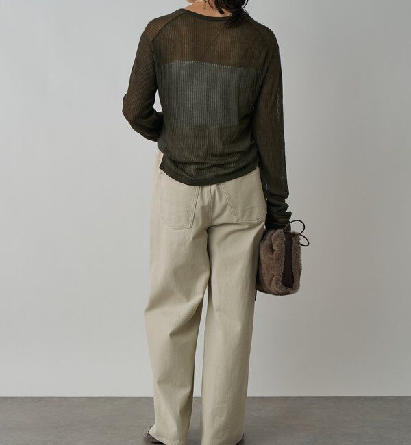  「【抜け感◎】シアーUネックニット」|ニット・セーター|