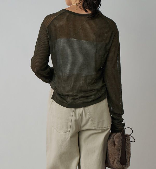  「【抜け感◎】シアーUネックニット」|ニット・セーター|