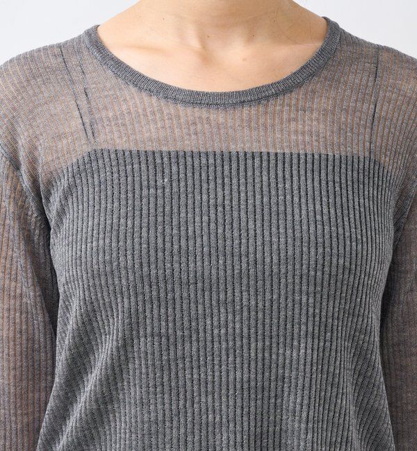  「【抜け感◎】シアーUネックニット」|ニット・セーター|