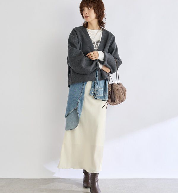  「【上品な揺れ感】キュプラ混バイアススカート」|スカート|
