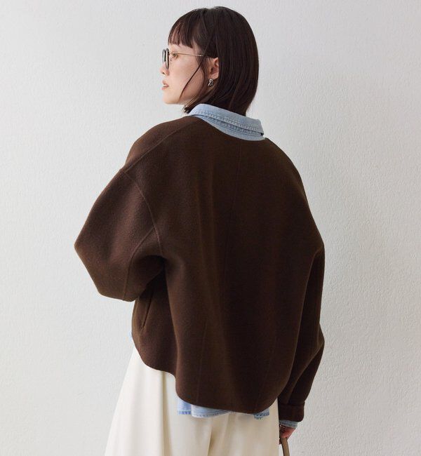  「【上品見え】ウールリバーショートコート」|その他|