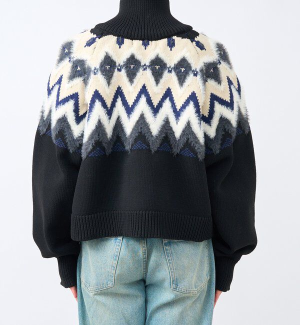  「【モダンな印象】ノルディックニットブルゾン」|カーディガン|