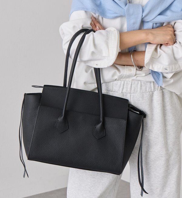  「【実用性抜群】フラップポケットトートバッグ」|クラッチバッグ|ブラック