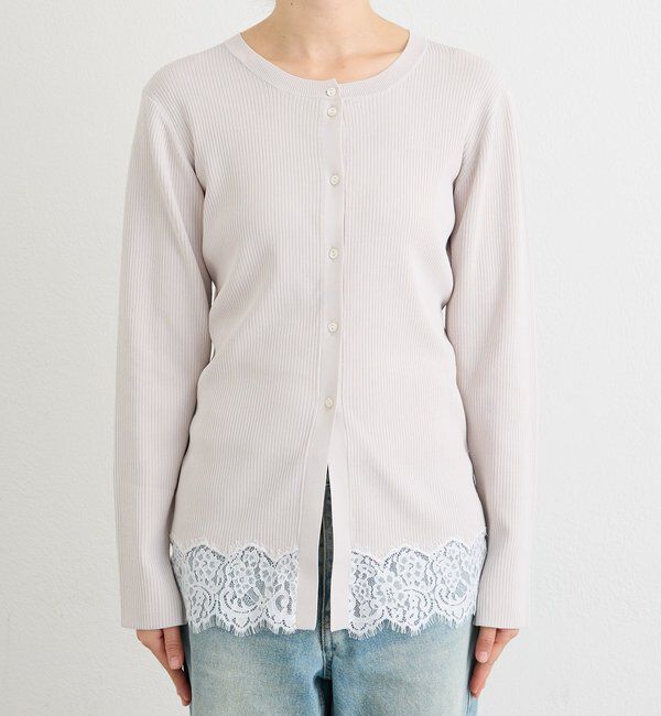  「【鮮度抜群】レーストリムカーディガン」|カーディガン|