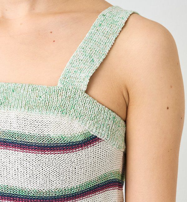  「【アンサンブル着用可能】マルチボーダーニットキャミ」|ニット・セーター|