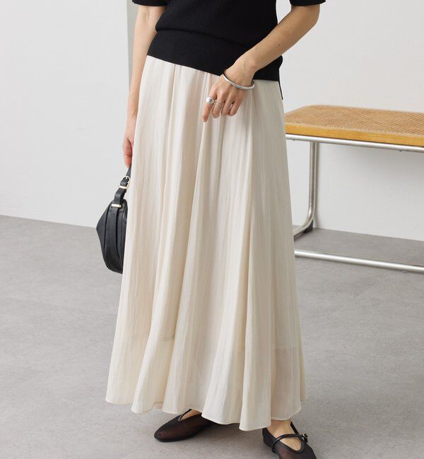  「【軽やか素材】カッセンサーキュラースカート」|スカート|ライトベージュ