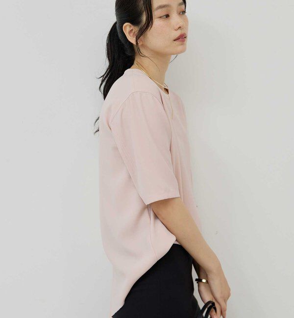  「バックスリットハーフスリーブブラウス」|シャツ・ブラウス|