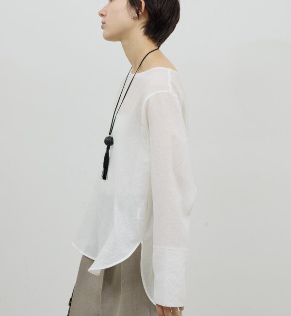  「【手洗い可】ラウンドTガーゼブラウス」|シャツ・ブラウス|