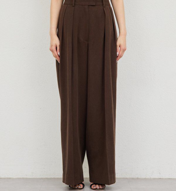  「リネンダブルタックパンツ」|チノ|