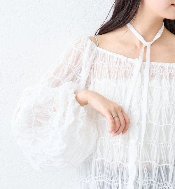  「ウェーブシアーブラウス」|シャツ・ブラウス|