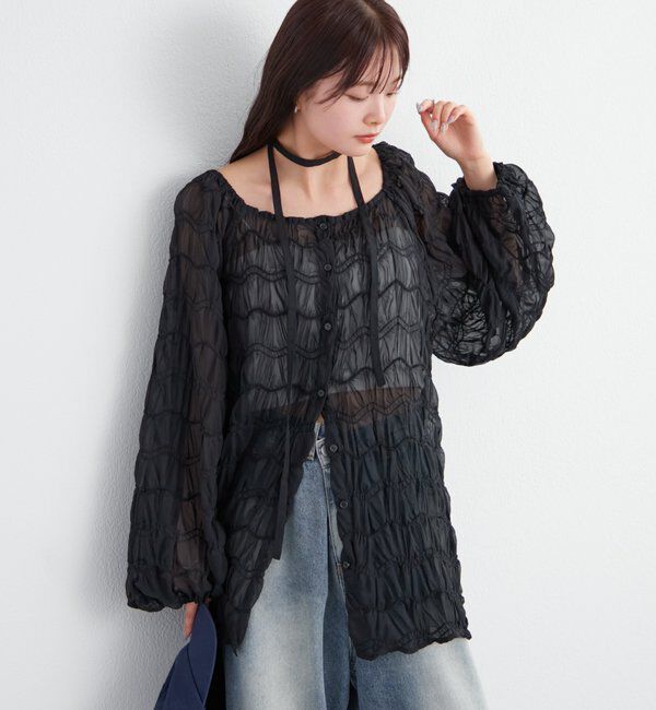  「ウェーブシアーブラウス」|シャツ・ブラウス|
