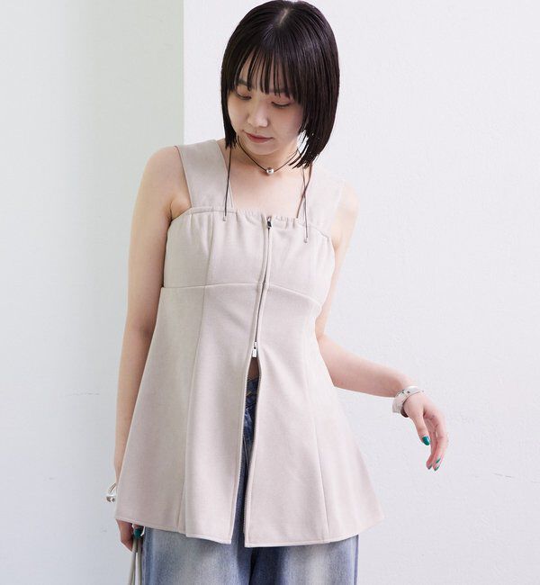  「フェイクスウェードペプラムビスチェ」|シャツ・ブラウス|