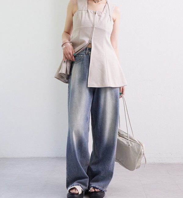  「フェイクスウェードペプラムビスチェ」|シャツ・ブラウス|