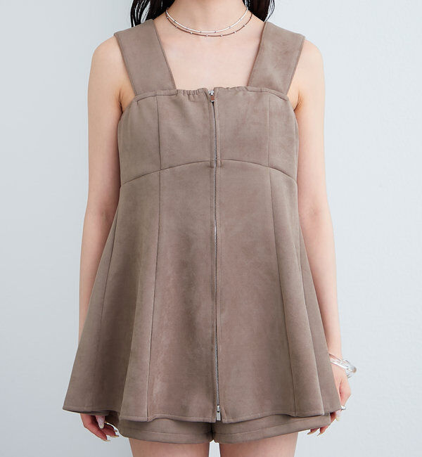  「フェイクスウェードペプラムビスチェ」|シャツ・ブラウス|