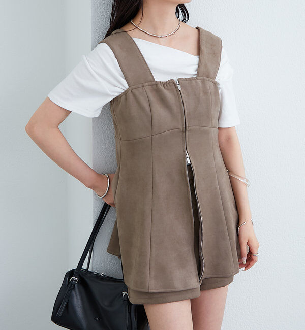  「フェイクスウェードペプラムビスチェ」|シャツ・ブラウス|