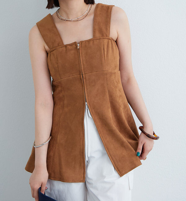  「フェイクスウェードペプラムビスチェ」|シャツ・ブラウス|