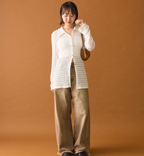  「襟付きレースカーディガン」|カーディガン|