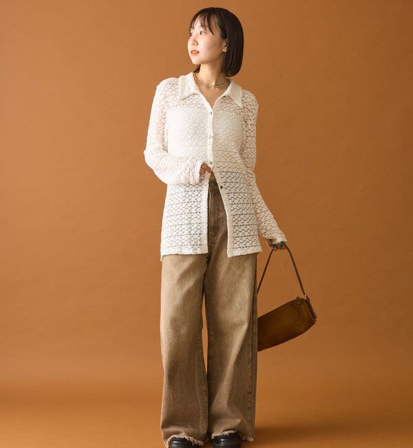  「襟付きレースカーディガン」|カーディガン|