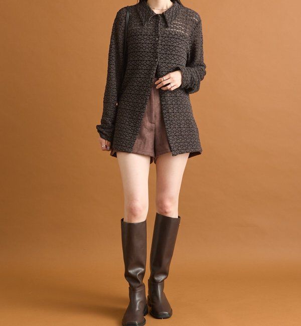  「襟付きレースカーディガン」|カーディガン|