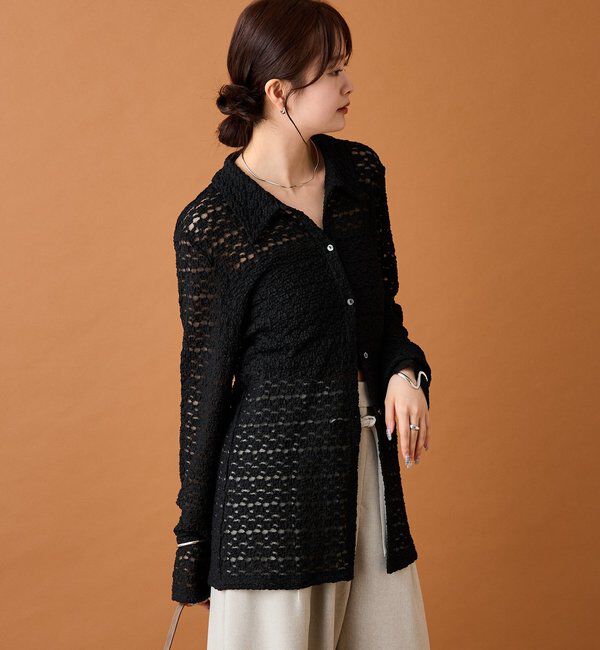  「襟付きレースカーディガン」|カーディガン|