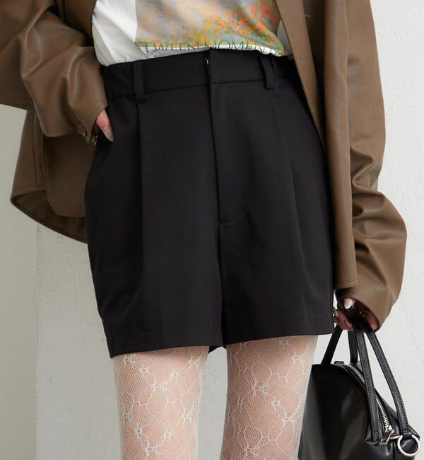  「シンプルショートパンツ」|チノ|ブラック