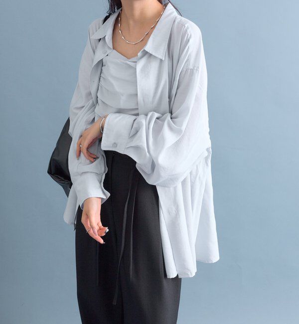  「【着こなし豊富◎】チェックビスチェSETビッグシャツ」|シャツ・ブラウス|