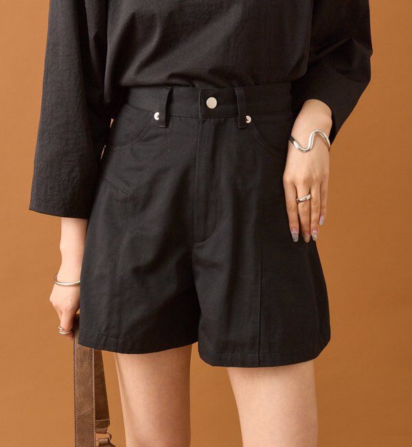  「タックワイドキュロット」|チノ|ブラック