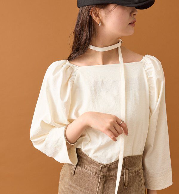  「チョーカーリボンパフブラウス」|シャツ・ブラウス|