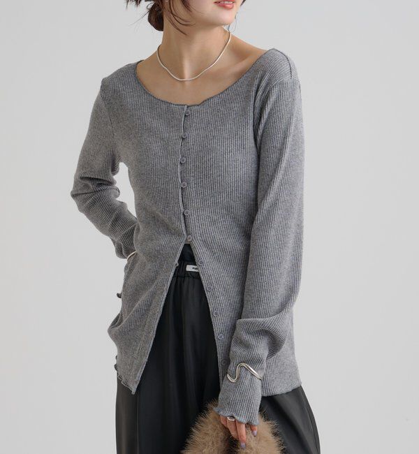  「起毛リブボタンカーディガン」|Tシャツ・カットソー|