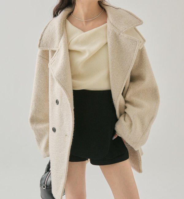  「25AWシャギーミドルコート」|その他|アイボリー