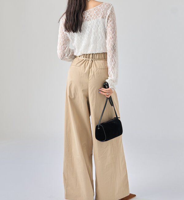  「サテンベルトパンツ」|チノ|