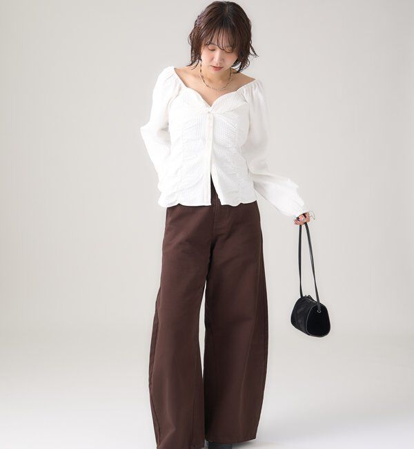  「長袖パフビスチェブラウス」|シャツ・ブラウス|