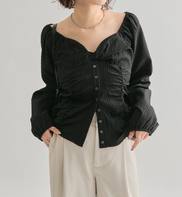  「長袖パフビスチェブラウス」|シャツ・ブラウス|