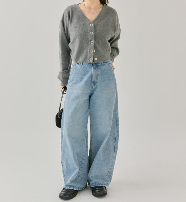  「【バックスタイルがポイント！新色ネイビー】バックシャンカーブデニム」|デニム|