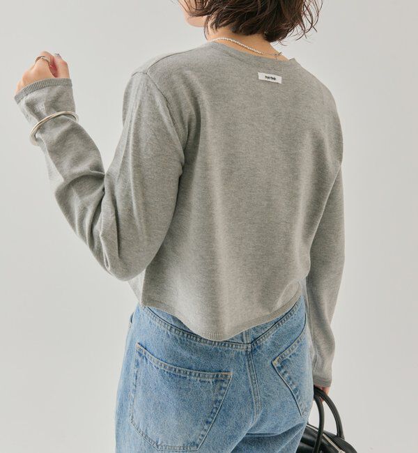  「チビボタン長袖カーディガン」|カーディガン|