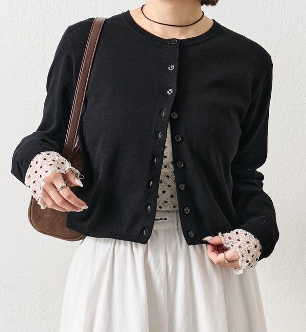  「チビボタン長袖カーディガン」|カーディガン|