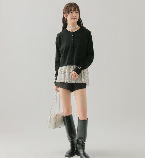  「チビボタン長袖カーディガン」|カーディガン|