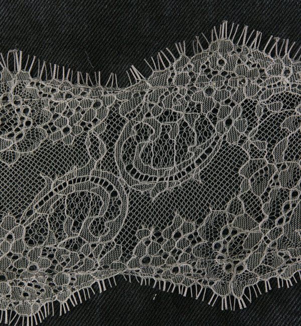  「レース切替デニム」|デニム|