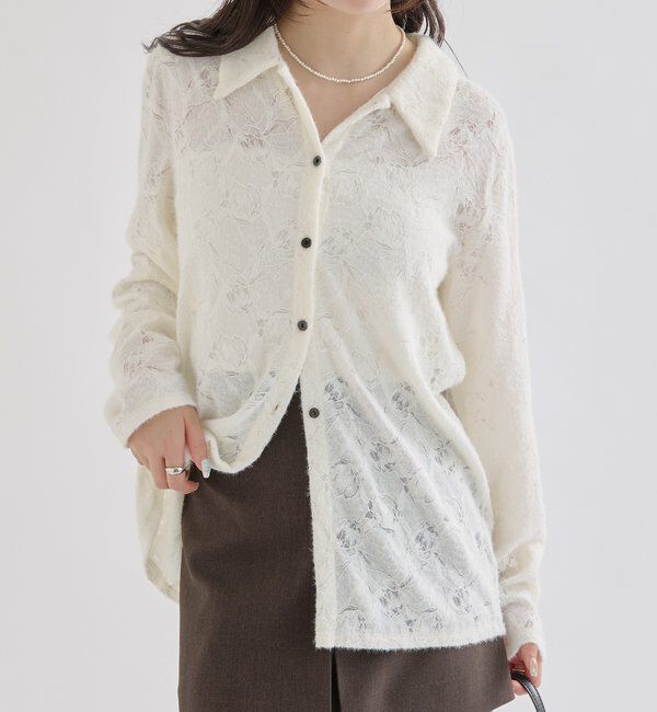  「襟付きシャギーカーディガン」|Tシャツ・カットソー|