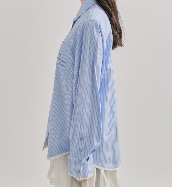  「ポケット刺繍ストライプシャツ」|シャツ・ブラウス|