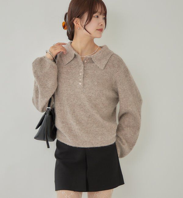  「襟付きロングスリーブニット」|ニット・セーター|