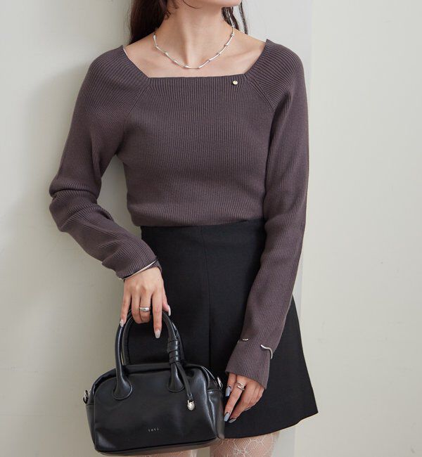  「スクエアネックリブニット」|ニット・セーター|