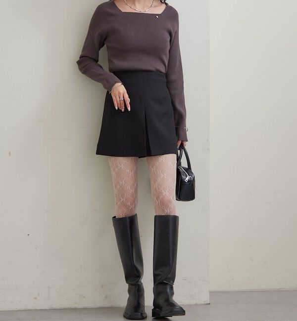  「スクエアネックリブニット」|ニット・セーター|